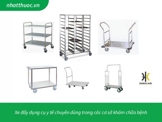 Xe đẩy dụng cụ y tế chuyên dùng trong các cơ sở khám chữa bệnh