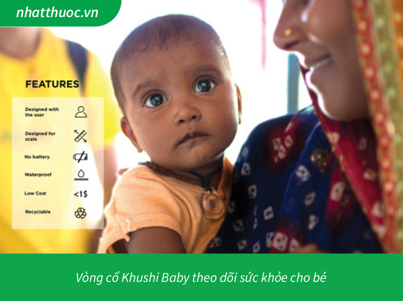 Vòng cổ Khushi Baby - Dụng cụ theo dõi sức khỏe cho bé